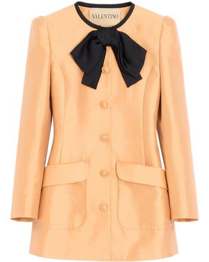 Valentino Silk Bow-Tie Jacket - Orange