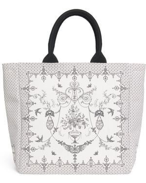 Harrods Grab Lace Print Tote Bag - White