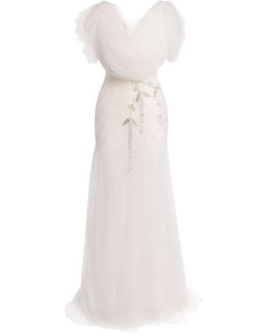 Sandra Mansour Faint Halo Gown - White