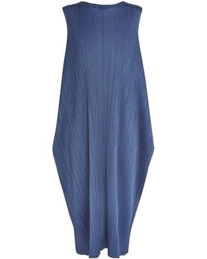 Pleats Please Issey Miyake Lamp Shade Midi Dress - Blue