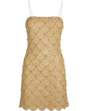 Alice + Olivia Embellished Nina Mini Dress - Natural