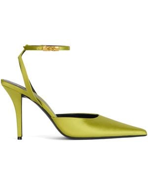 Balmain Silk Strappy Court Shoes 95 - Yellow