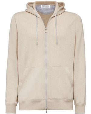 Brunello Cucinelli Cashmere Zip-Up Hoodie - White