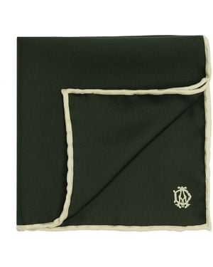 dunhill Mulberry Silk Cypher Logo Pocket Square - Green