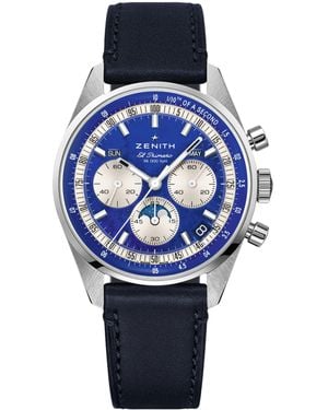 Zenith Stainless Steel Chronomaster Watch - Blue