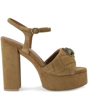 Kurt Geiger Suede Kensington Platform Sandals - Metallic