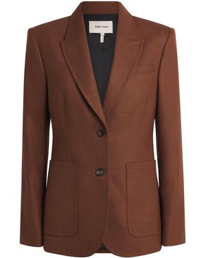 ME+EM Wool-Blend Sharp Contour Blazer - Brown