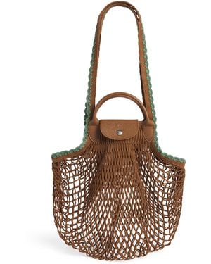 Longchamp Large Le Pliage Filet Mesh Bag - Brown