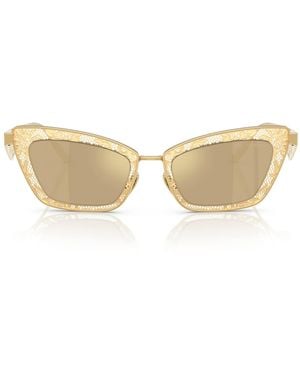 Dolce & Gabbana Steel Square Sunglasses - Natural