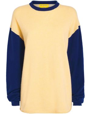 Guest In Residence Cashmere Baseball Crew-Neck T-Shirt - Blue