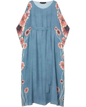 Marina Rinaldi X Maccapani Flowers Kaftan Maxi Dress - Blue