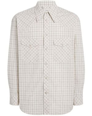 Lemaire Cotton Check Western Shirt - White