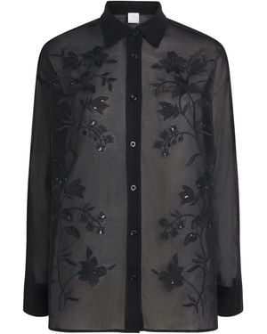 Eleventy Cotton Embroidered Shirt - Black