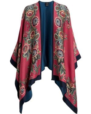 Etro Wool-Blend Floral Cape - Red
