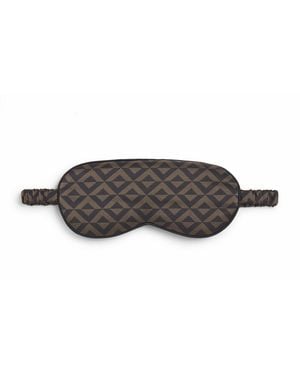 Harrods Silk Geometric Print Sleep Mask - Grey