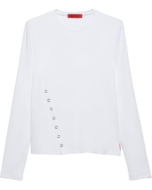 MAX&Co. Jersey Asymmetric Long-Sleeve T-Shirt - White