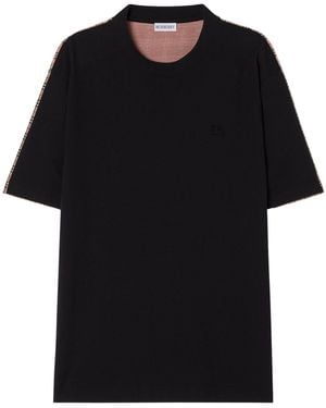 Burberry Cotton Check Back T-Shirt - Black