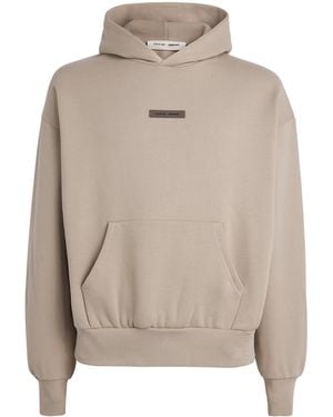Fear Of God Cotton-Blend Logo Hoodie - Grey