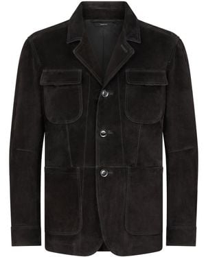 Tom Ford Suede Military Jacket - Black