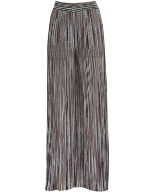Missoni Knitted Sequin Stripe Trousers - Grey
