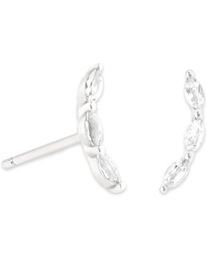 Astrid & Miyu And Topaz Marquise Stud Earrings - White