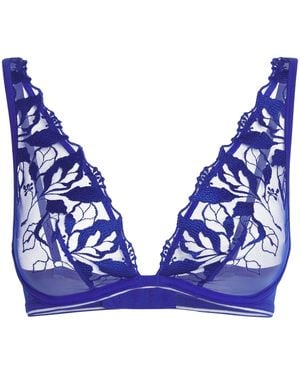 Maison Lejaby Lace Underwired Triangle Bra - Blue