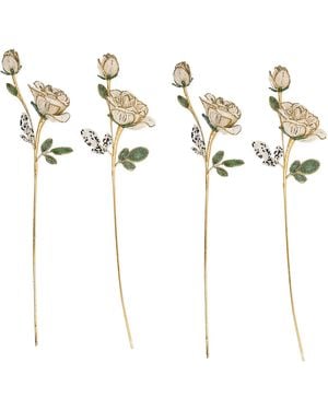 Mackenzie-Childs Rose Beaded Stems - White