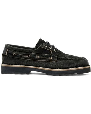 AllSaints Suede Skiff Boat Shoes - Black