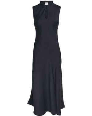 Claudie Pierlot Satin Ruffle Maxi Dress - Blue