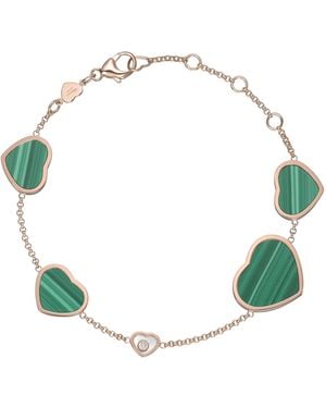 Chopard Diamond And Malachite Happy Hearts Bracelet - Green