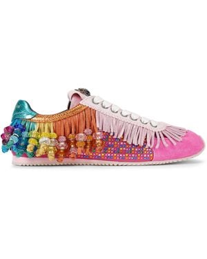 Kurt Geiger Suede Fringe Islington Sneakers - Pink