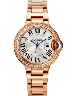 Cartier And Diamond Ballon Bleu De Watch - Metallic