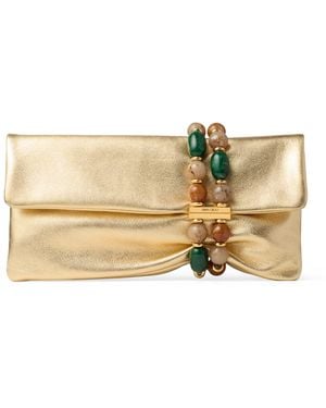 Jimmy Choo Zandra Lambskin Clutch Bag - Metallic