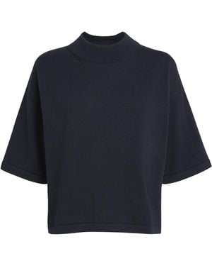 FALKE Silk-Cotton Mock-Neck Top - Blue