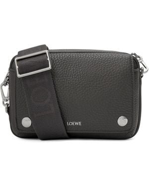 Loewe Small Leather Pebble Messenger Bag - Black