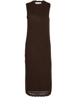 FRAME Pointelle Midi Dress - Brown