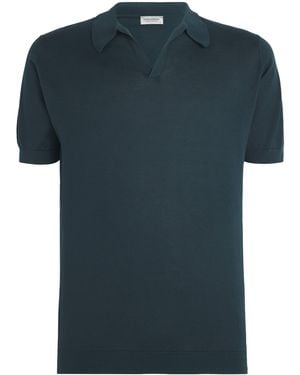 John Smedley Cotton Noah Polo Shirt - Blue