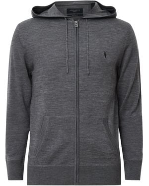 AllSaints Merino Wool Mode Hoodie - Gray
