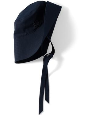 Miu Miu Cotton Wide Brim Bucket Hat - Blue