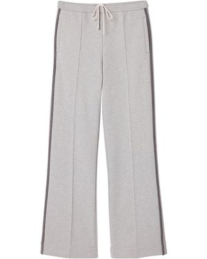 Miu Miu Cotton Fleece Stripe Joggers - Grey