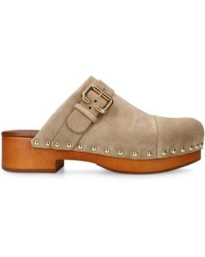 Chloé Leather Jeannette Clogs 50 - Brown