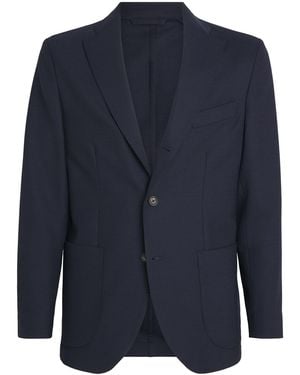 Eton Wool-Blend Tech Blazer - Blue