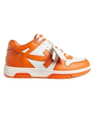 Off-White c/o Virgil Abloh Leather Out Of Office Trainers - Orange