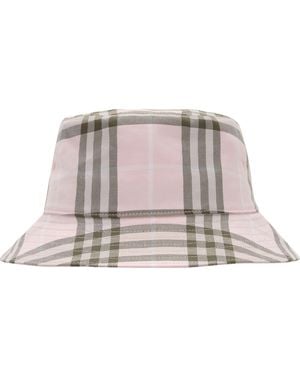 Burberry Cotton Check Bucket Hat - Pink