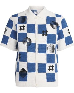 Wax London Cotton Crochet Porto Shirt - Blue