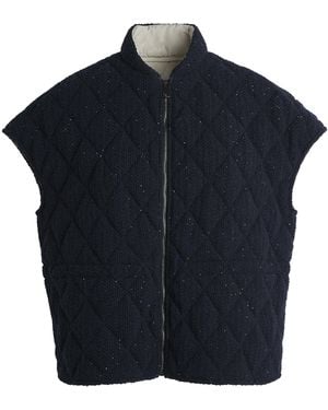 Fabiana Filippi Quilted Sleeveless Gilet - Blue