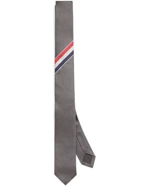 Thom Browne Silk Rwb Tie - White