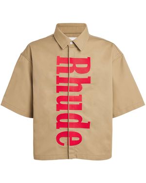 Rhude X Harrods Embroidered Logo Short-Sleeve Shirt - Pink