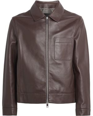 Yves Salomon Lambskin Zip-Up Jacket - Brown