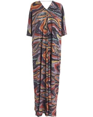 Taller Marmo Sequin Gala Kaftan Maxi Dress - Blue